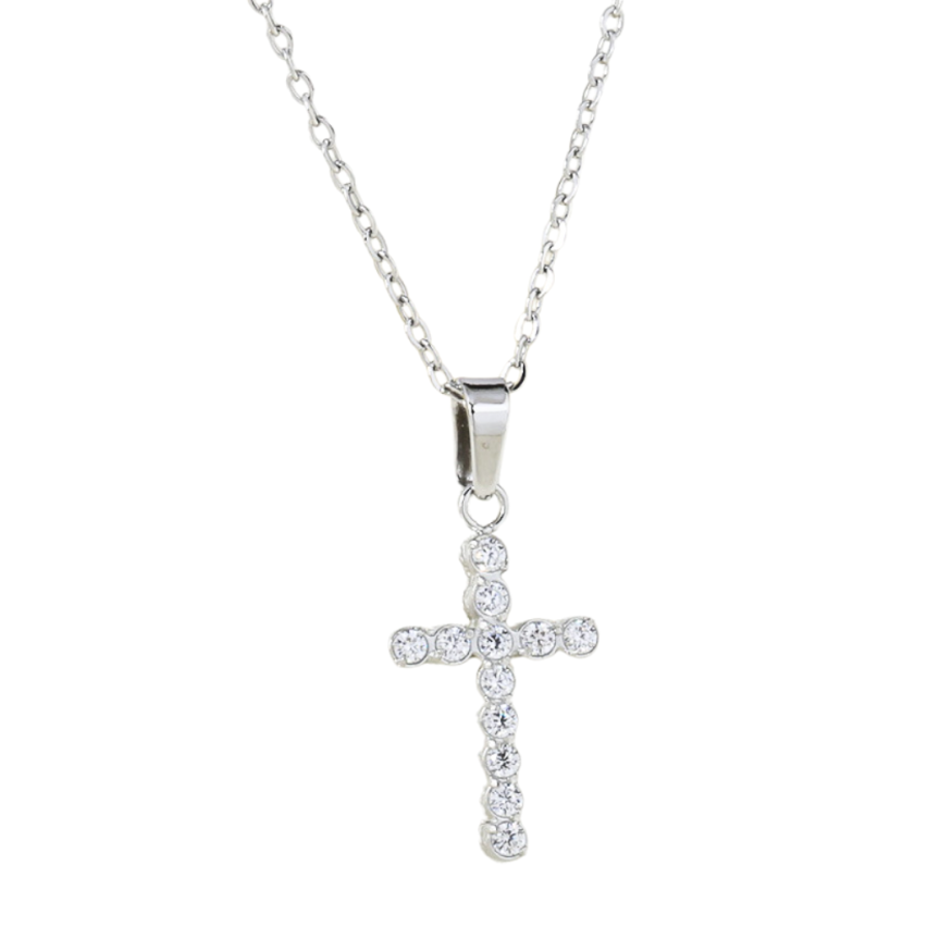 S.Steel Gold Plating Zircon Cross Women-c