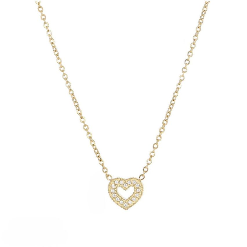 S.Steel Gold Plating Zircon In love Women-c 5g