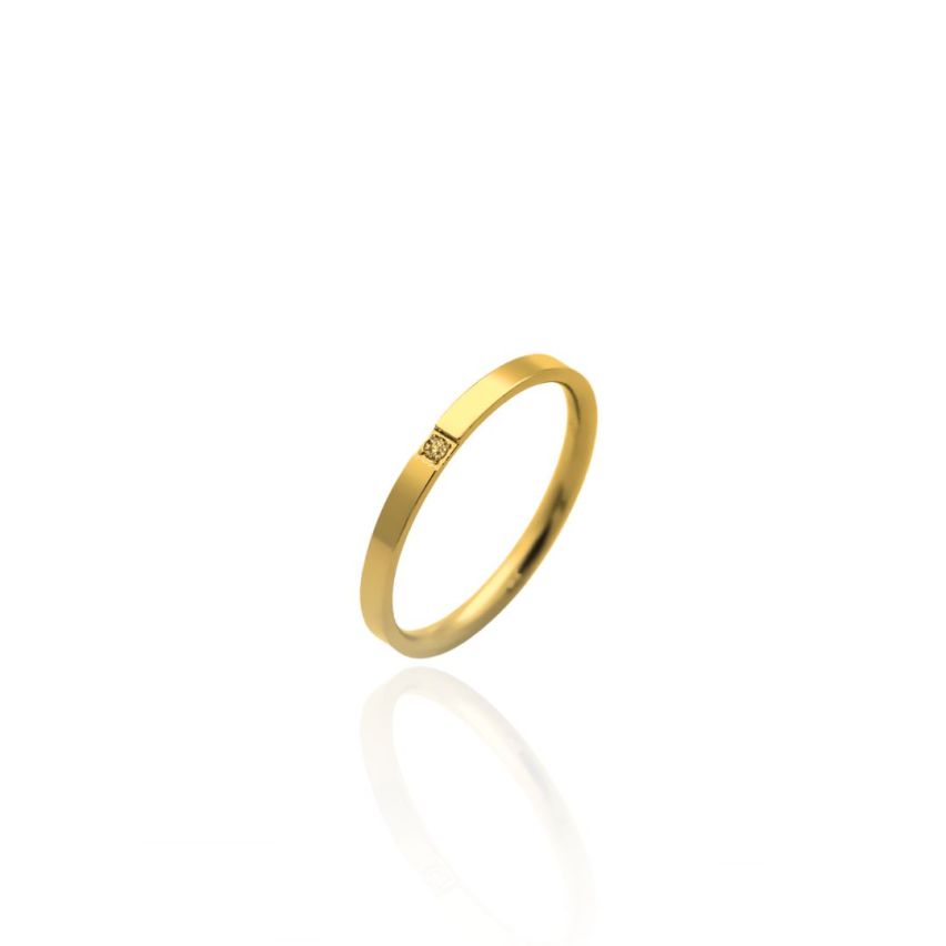 S.Steel Gold Plating Zircon Minimalist Women-c - 1.2mm US4
