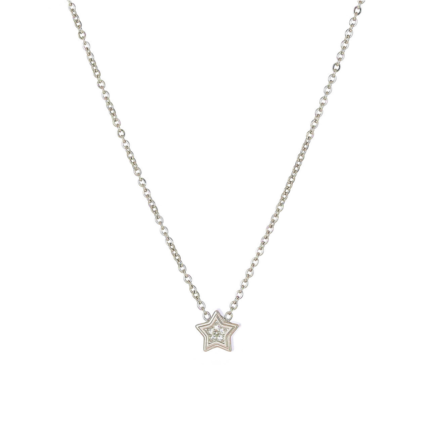 S.Steel Zircon Minimalist Women-c 2.9g 450+50x8mm