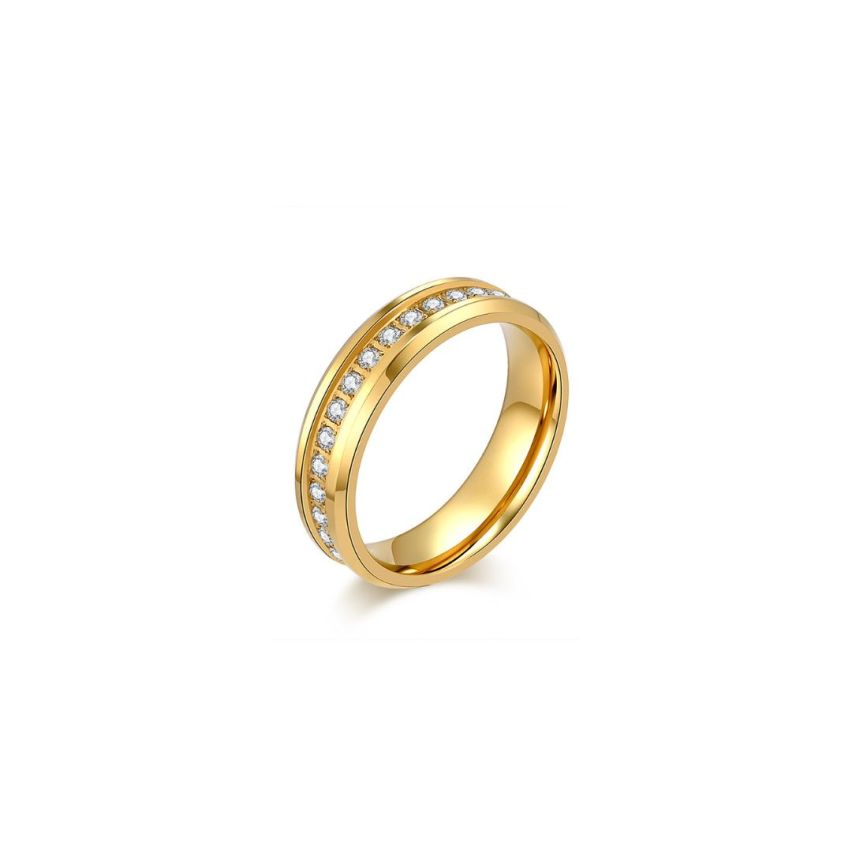S.Steel Gold Plating Zircon Minimalist Women-c 5.5g - 6mm EU52 - ES12 - US6