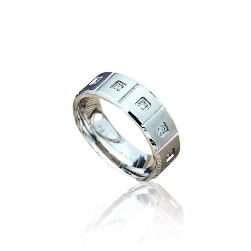S.Steel Zircon Wedding Men-c