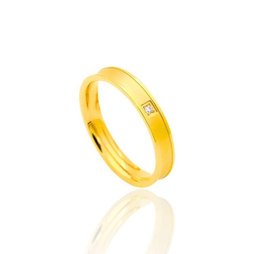 S.Steel Gold Plating Zircon Wedding Women-c - 1.8mm EU50 - ES10 - US5