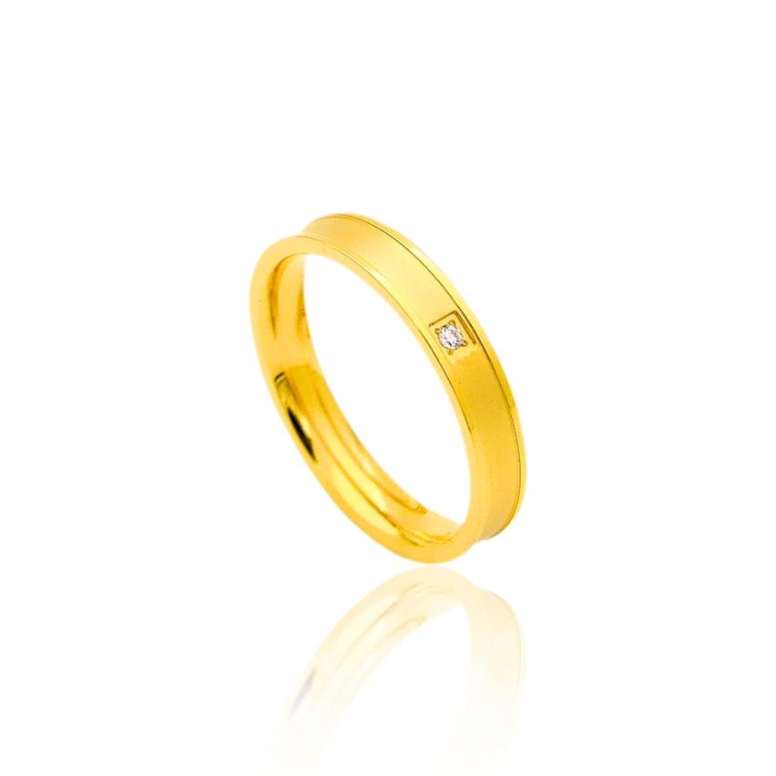 S.Steel Gold Plating Zircon Wedding Women-c - 1.8mm EU57 - ES17 - US8