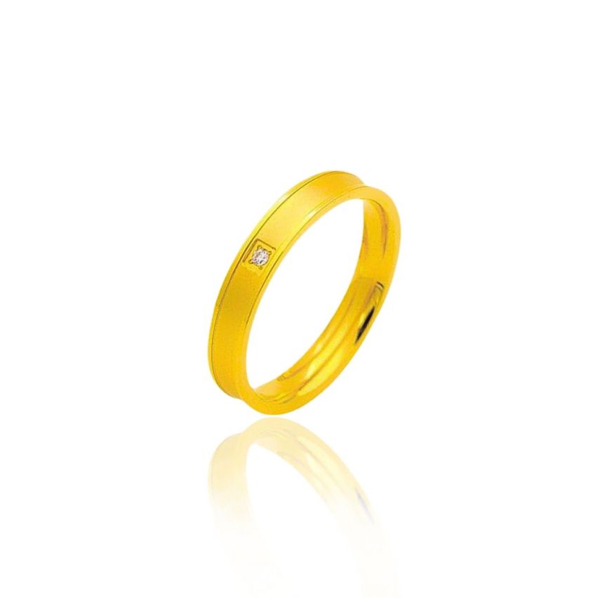 S.Steel Gold Plating Zircon Wedding Women-c