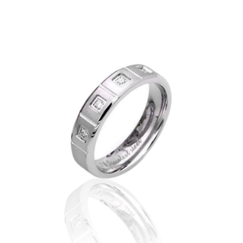 S.Steel Zircon Wedding Women-c