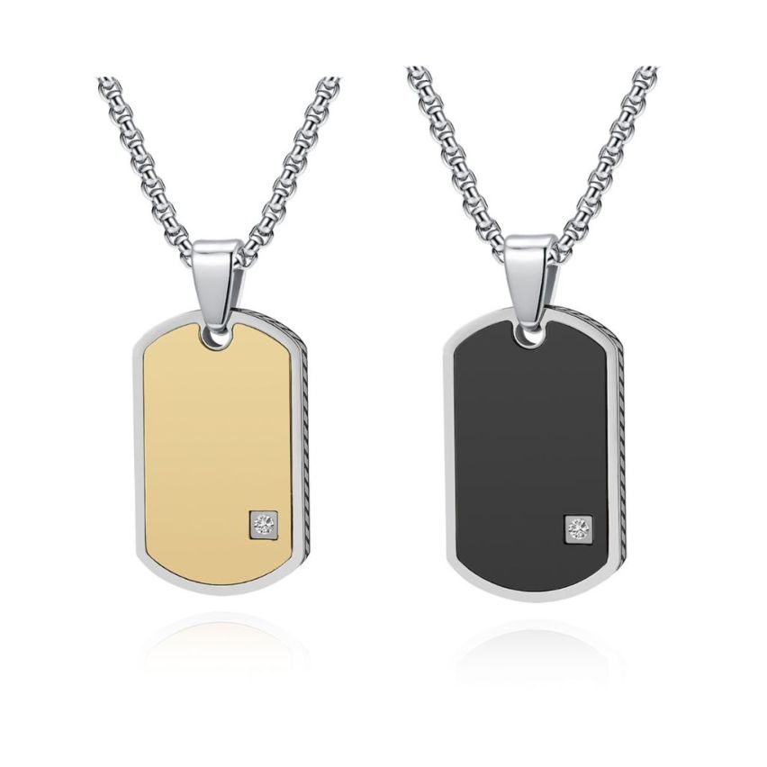 S.Steel Zircon With Plate Men-c